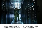 In data center two military men ...