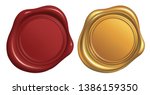 wax seal stamp  red and... | Shutterstock .eps vector #1386159350