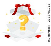 open mystery gift box with red... | Shutterstock .eps vector #2136751713