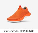 Orange sneaker shoe sports...