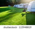 Campsite With Caravans In A...