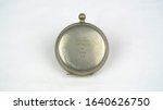 Small photo of 02.07.20 - Lancashire, UK - WW1 British Army Compass as used by officers and NCOs in the Great War. This one is dated 1918 and has the Government issue broad arrow stamp.