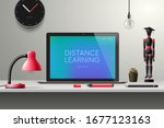 distance learning online... | Shutterstock .eps vector #1677123163