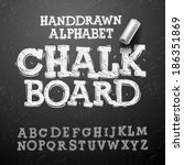 chalk hand drawing alphabet ... | Shutterstock .eps vector #186351869