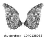 wings. set of black white bird... | Shutterstock . vector #1040138083