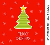 striped christmas tree with... | Shutterstock . vector #167542223