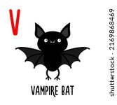 letter v vampire bat. animal... | Shutterstock .eps vector #2169868469