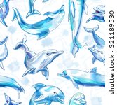 Seamless Pattern. Dolphins....