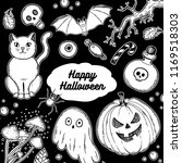 halloween hand drawn collection.... | Shutterstock .eps vector #1169518303