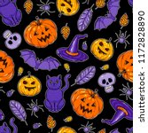 halloween seamless pattern.... | Shutterstock .eps vector #1172828890
