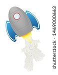 grey flying rocket. vector... | Shutterstock .eps vector #1469000663