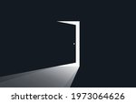open door with light in dark... | Shutterstock .eps vector #1973064626