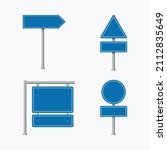 traffic signs vector. blue road ... | Shutterstock .eps vector #2112835649