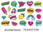 modern cute colorful patch set... | Shutterstock .eps vector #751957759