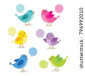 set of birds in different pose. ... | Shutterstock .eps vector #796992010