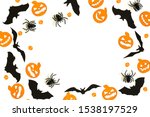 flat lay halloween composition... | Shutterstock . vector #1538197529