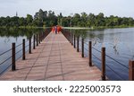 Small photo of Siem Reap, Cambodia :October 31 2022;The path towards to Neak Pean temple on the artificial island at Angkor Wat complex, Angkor Wat