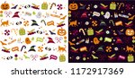 collection of cute halloween... | Shutterstock .eps vector #1172917369