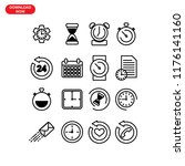set of time related vector line ... | Shutterstock .eps vector #1176141160