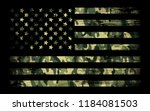 american flag with camouflage ... | Shutterstock .eps vector #1184081503