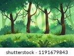 summer fantasy forest landscape ... | Shutterstock .eps vector #1191679843