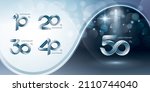 set of 10 to 50 years... | Shutterstock .eps vector #2110744040