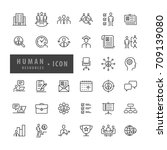 human resources icons set ... | Shutterstock .eps vector #709139080