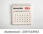 Small photo of November 2024. Resolution, strategy, solution, goal, business and holidays. Date - month November 2024. Page of annual monthly calendar - November 2024