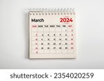 Small photo of March 2024. Resolution, strategy, solution, goal, business and holidays. Date - month March 2024. Page of annual monthly calendar - March 2024