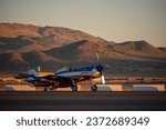 Small photo of Reno Stead, NV USA - Reno Air Races - September 15, 2023 - Miss America on ramp at sunrise