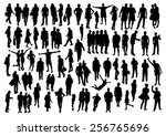people silhouettes set | Shutterstock .eps vector #256765696