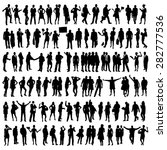 people silhouettes set | Shutterstock .eps vector #282777536