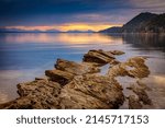 Small photo of Sunset at Montague Harbour Marine Provincial Park on Galiano Island in the Gulf Islands, British Columbia, Canada