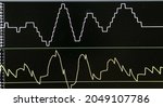 Small photo of Electrical waveforms of the measured digital signal. Oscillogram of the output signal. Radio measurements of high frequency currents.