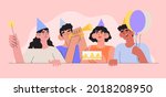 group of smiling people... | Shutterstock .eps vector #2018208950