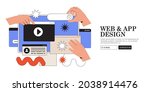 website design or redesign... | Shutterstock .eps vector #2038914476