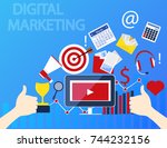 concept of digital marketing.... | Shutterstock .eps vector #744232156
