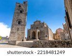 Small photo of Erice, Sicily, Italy - July 10, 2020: Cathedral of Erice, Santa Maria Assunta, Chiesa Madre (Matrice or main church) in Erice, province of Trapani. Sicily, Italy