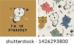 set of cute cat print and... | Shutterstock .eps vector #1426293800