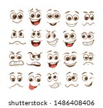 face expression set. vector... | Shutterstock .eps vector #1486408406