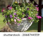White Wicker Basket  Flower Pot ...