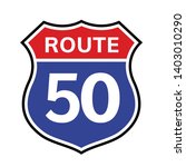 50 Route Sign Icon. Vector Road ...