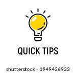 quick tip hint vector icon bulb.... | Shutterstock .eps vector #1949426923