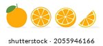 Orange Vector Flat Slice Icon....