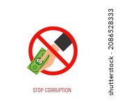 stop corruption hand with money ... | Shutterstock .eps vector #2086528333
