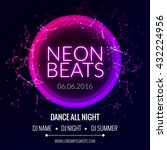 modern club music neon beats... | Shutterstock .eps vector #432224956