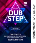 dubstep party flyer poster.... | Shutterstock .eps vector #649133569
