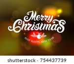 merry christmas and happy new... | Shutterstock .eps vector #754437739