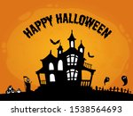 halloween pumpkins and dark... | Shutterstock .eps vector #1538564693