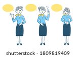 3 poses and speech bubble of a... | Shutterstock .eps vector #1809819409